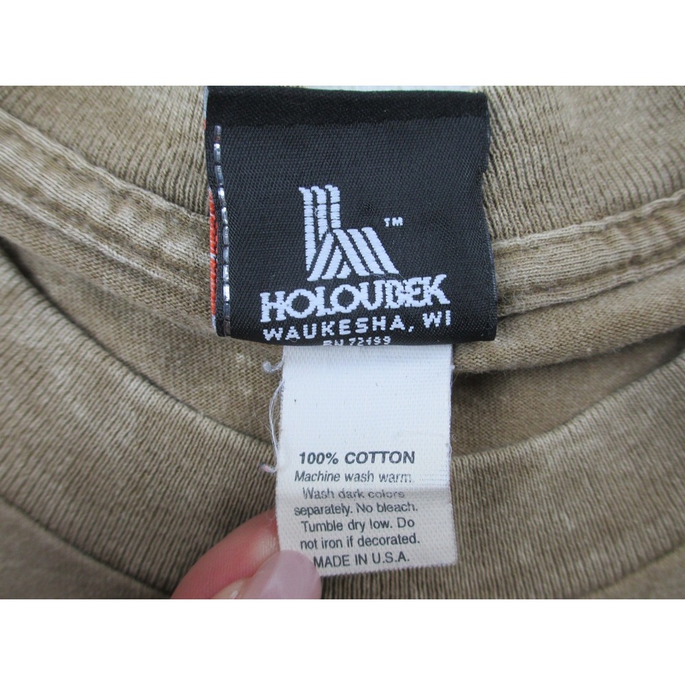 VINTAGE Harley‎ Davidson Shirt Mens Medium Brown Eagle Wyoming Motorcycle 90s* - Picture 15 of 15